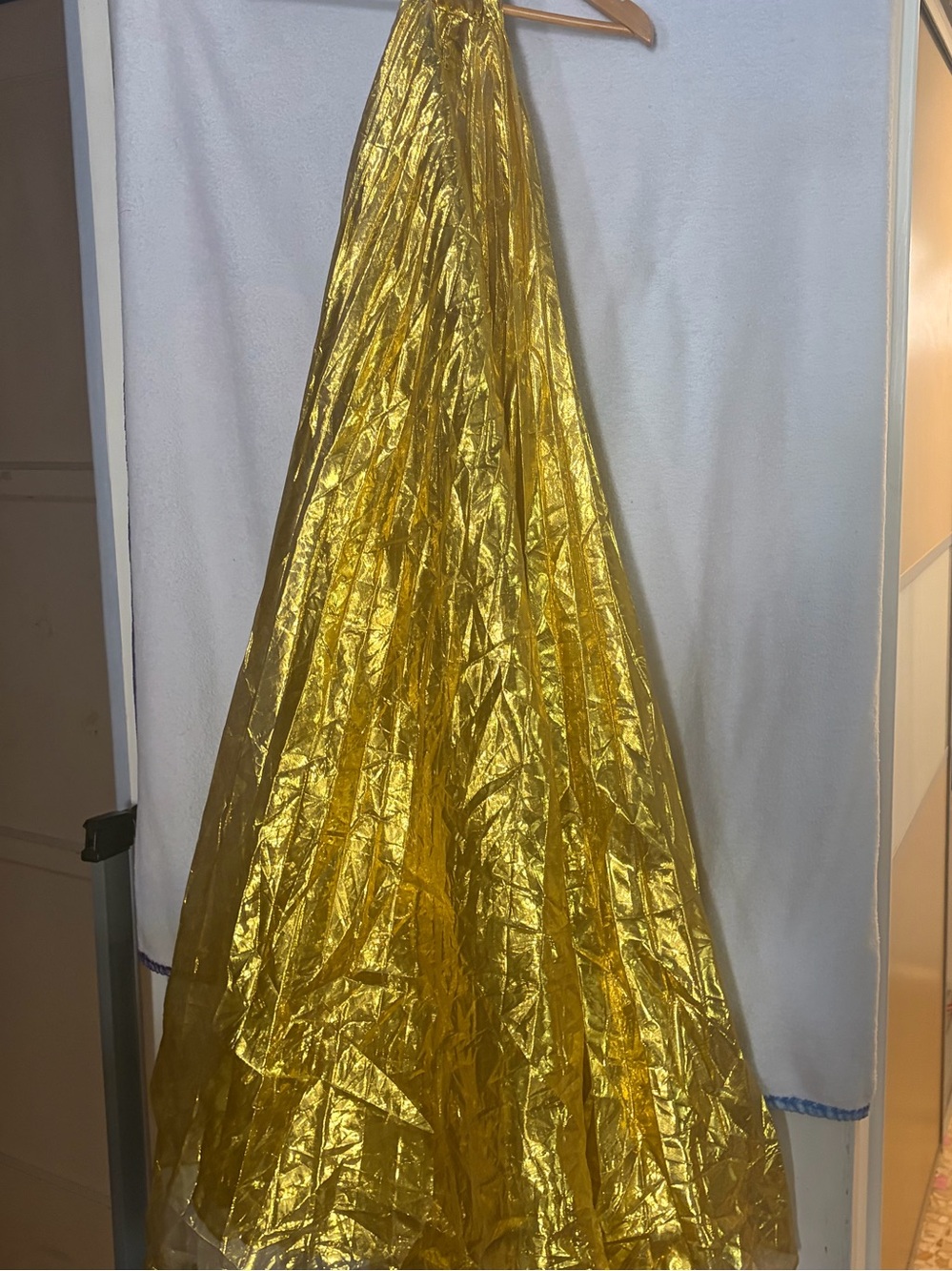 Shiny Metallic Gold Draped Fabric